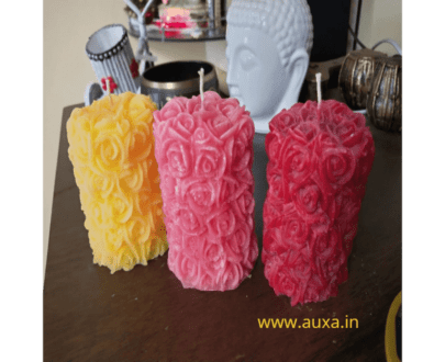 Decorative Rose Pillar Candle