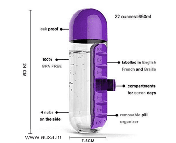 Pills Organizer Water Bottle