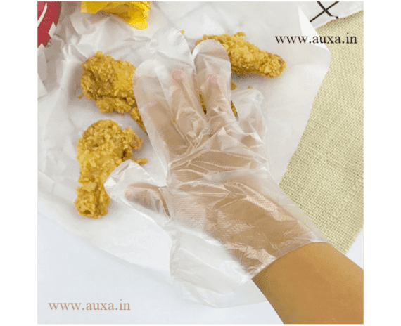 Plastic transparent disposable gloves