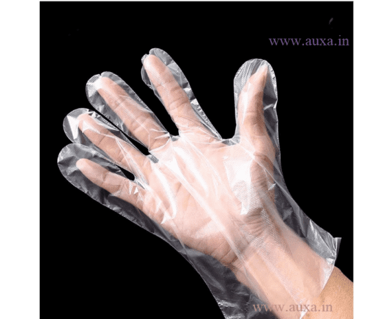 Plastic transparent disposable gloves