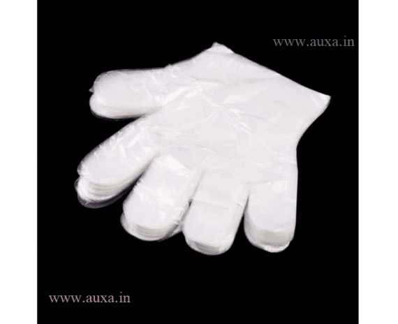 Plastic transparent disposable gloves