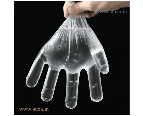 Plastic transparent disposable gloves