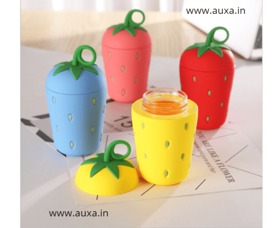 Silicone Strawberry Glass Bottle