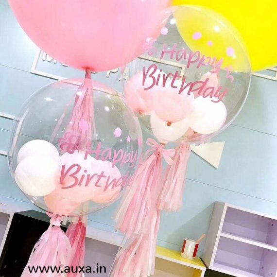 Transparent Ballon with Happy Birthday Sticker