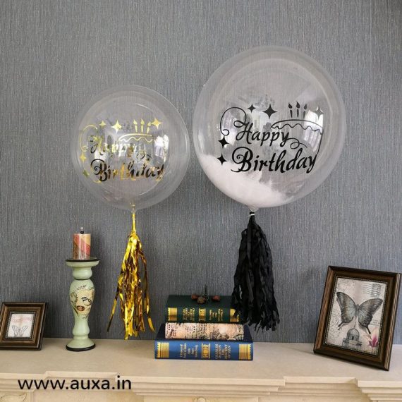 Transparent Ballon with Happy Birthday Sticker