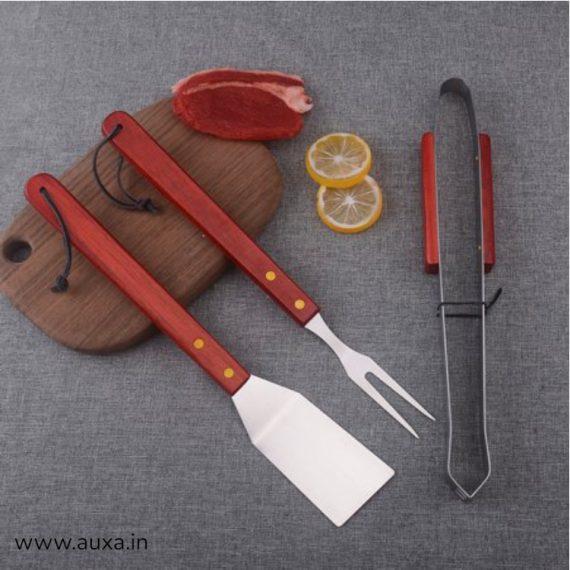 Wooden Handle Barbecue Tool Set