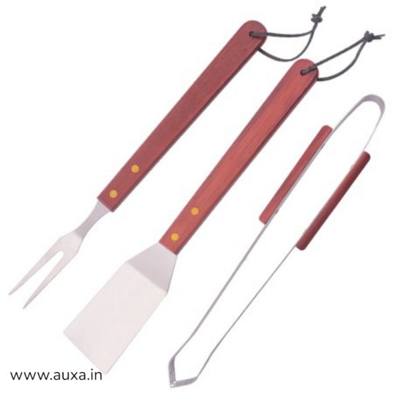 Wooden Handle Barbecue Tool Set