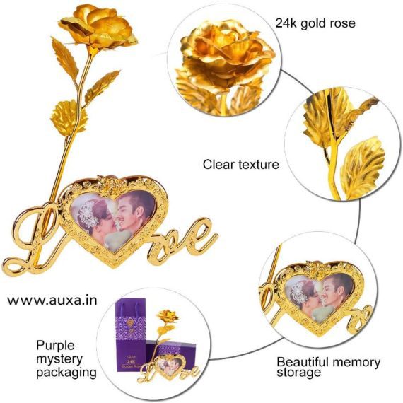 Artificial 24k Gold Rose