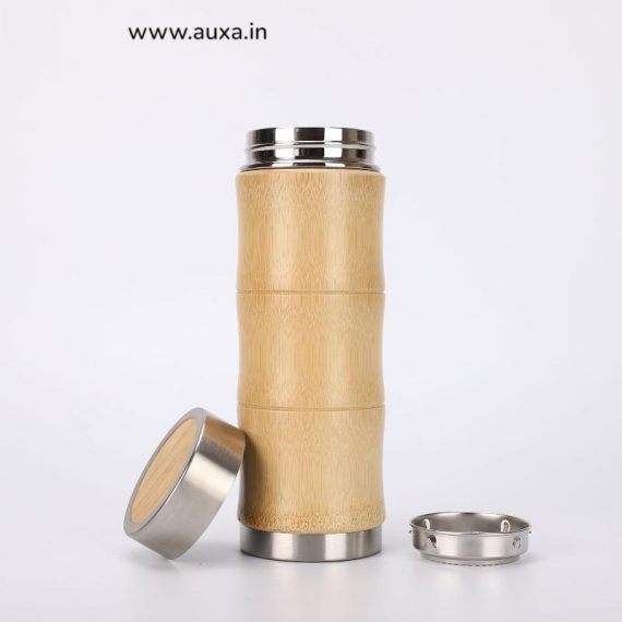 Double Wall Bamboo Thermos Bottle