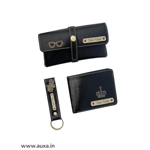 Personalized Men's Leather Wallet Combo