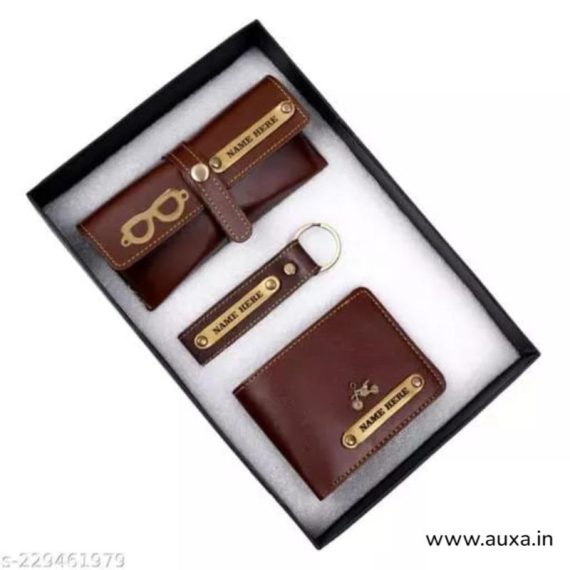 Personalized Men's Leather Wallet Combo