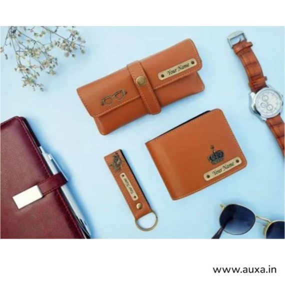 Personalized Men's Leather Wallet Combo