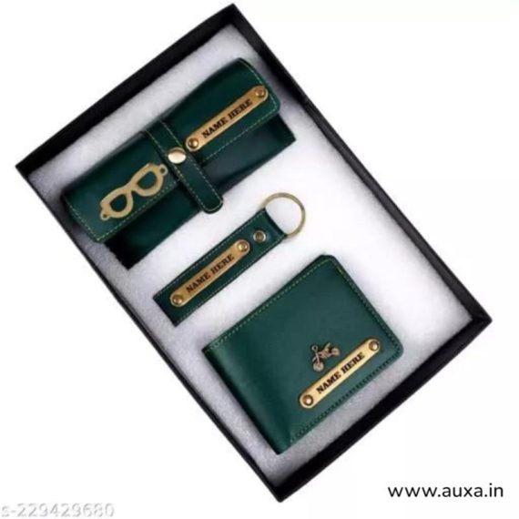 Personalized Men's Leather Wallet Combo