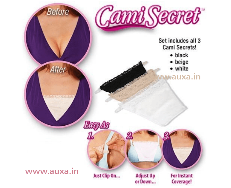 Buy Cami Secret Clip-on Camisole Black/Beige/White (set of 3) Online