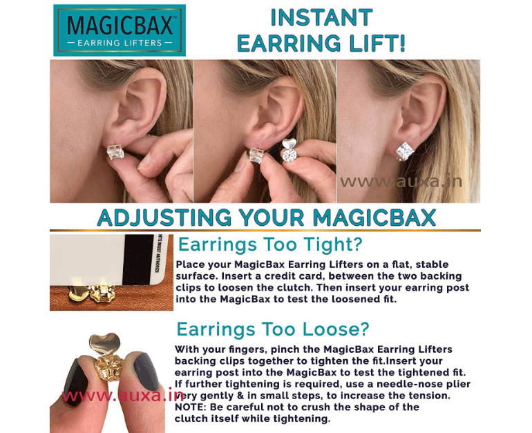 Earring Backs for Droopy Ears, KMEOSCH Earring Lifters 2 Pairs Earring  Backs Lifts, Earrings Backing Replacement for Heavy Earrings