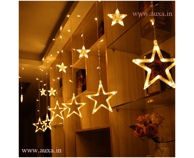 Star Light Led Curtain String Lights, Hanging Star Curtain Lights
