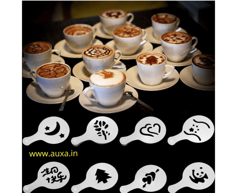16Pcs/Set Mixed Style Cappuccino Latte Coffee Stencils Duster Cake Mold  Spray Coffee Art DIY Stencils Set