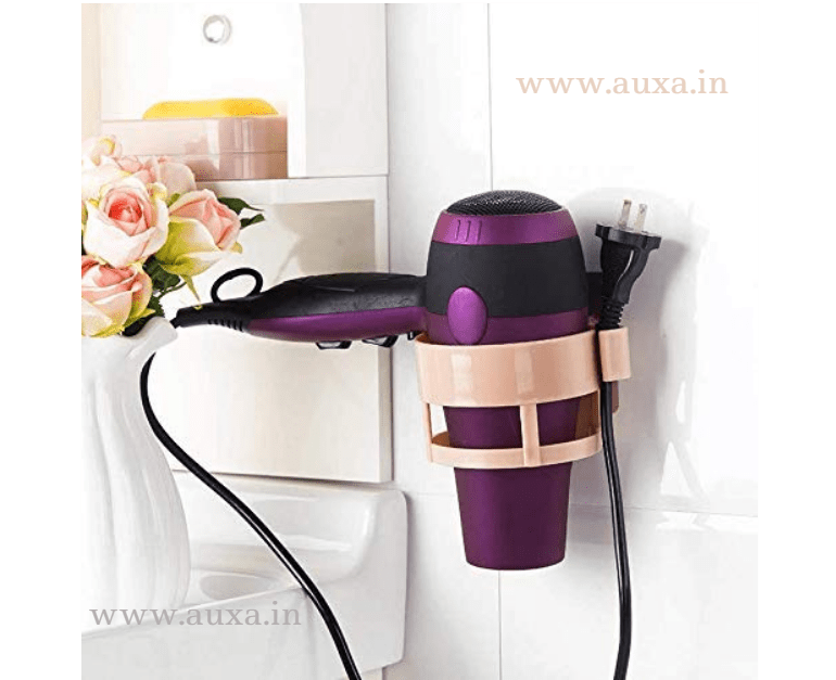 Buy Hair Dryer Stand Holder Rack Wall Mount Strong Adhesive Sticker for  Bathroom Online