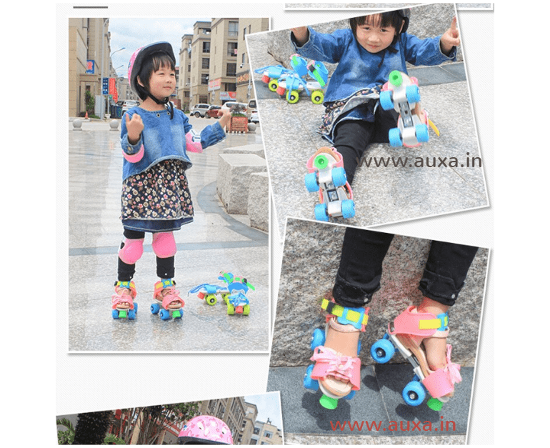 Adjustable Roller Skates Four Wheel Rollerblades for Girls and Boys MOIAK Quad Roller Skates for Kids Childrens Gift 