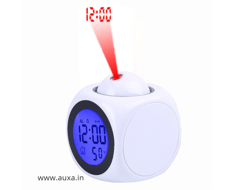 Heavy Sleepers Travel Woolala Projection Alarm Project Time on Ceiling Clock LCD Color Screen with Temperature Humidity Weather Station for Bedrooms 