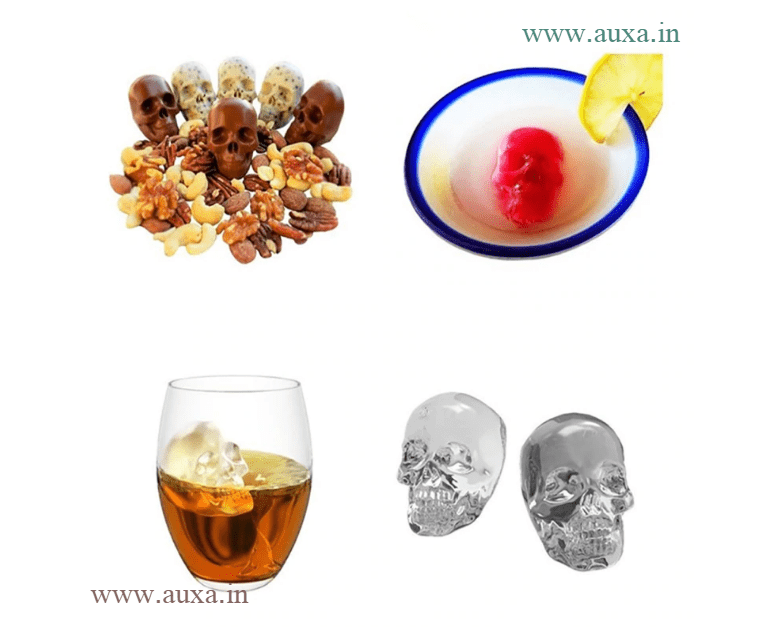 3 Pack Flexible Silicone Ice Cube Tray Ice Ball Maker for Whiskey 3D Diamond Ball Skull Ice Cube Mold Set for Whiskey Cocktails 