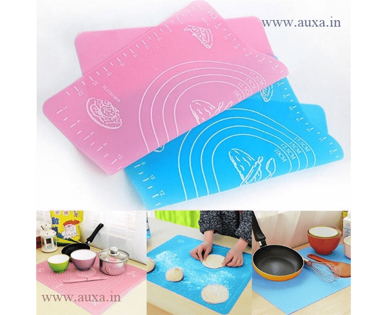 Buy Kitchen Silicone Baking Mat Rolling Stretchable Atta Kneading Chapati  Roti Mat 48x38cm Online