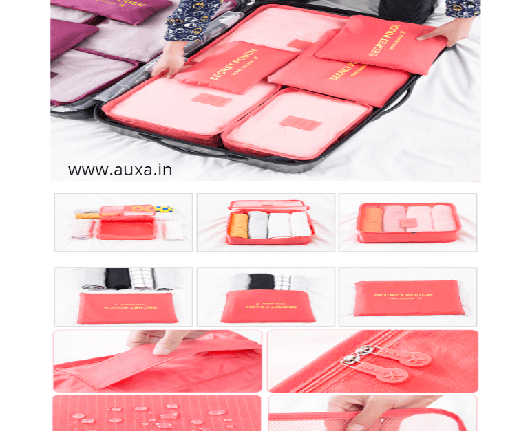 8PCS Packing Cubes Travel Pouches Luggage Organiser Clothes Suitcase Storage  Bag | eBay
