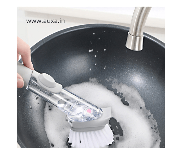 1pc Portable Kitchen Soap Dispensing Dishwashing Tool Brush Easy Use  Scrubber Wash Clean Tool Kitchen Cleaning