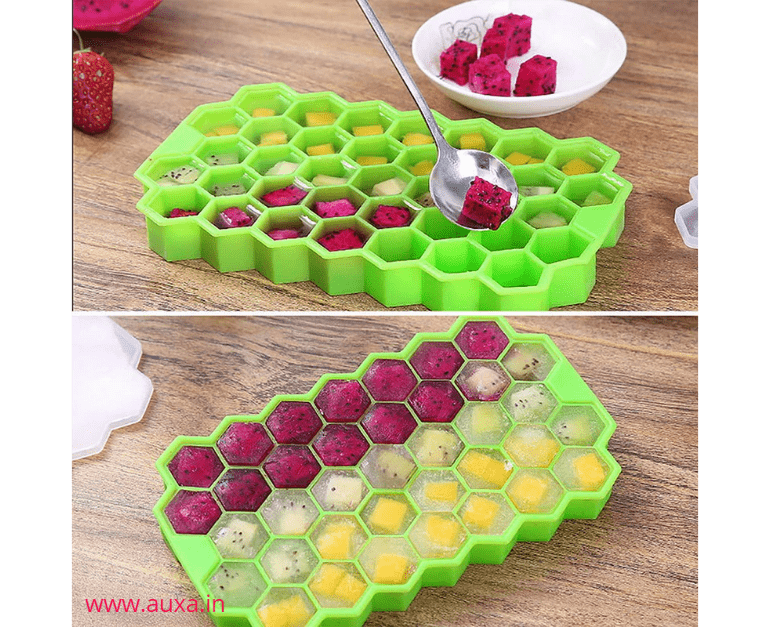 Silicone Ice Cube Trays With Non-spill Lids, Easy To Remove Ice Cube Tray  Baby Food, Cocktails And Other Drinks (green)4pcs