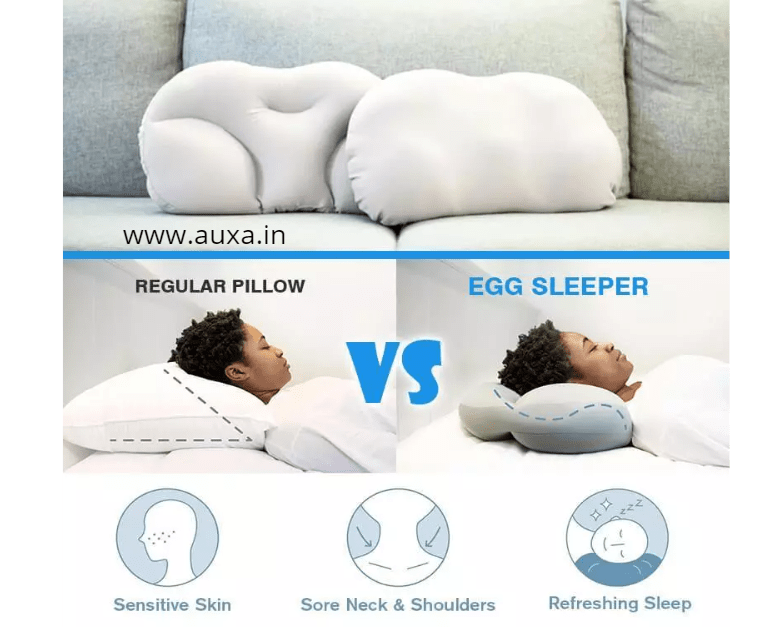 All-round Sleep Pillow Egg Sleeper Memory Foam Soft Grey Pillow Relax V1N6 