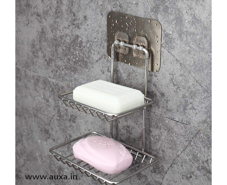 1pcs Metal Shower Soap Holder Wall Mounted Shower Soap Dish Double