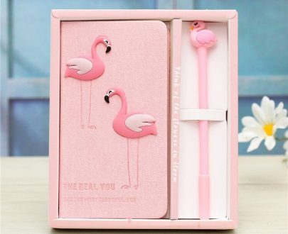 Flamingo Diary Pen Gift Set Box