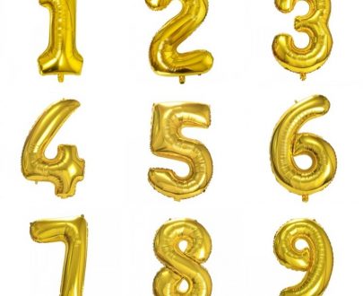 Golden Number foil balloons