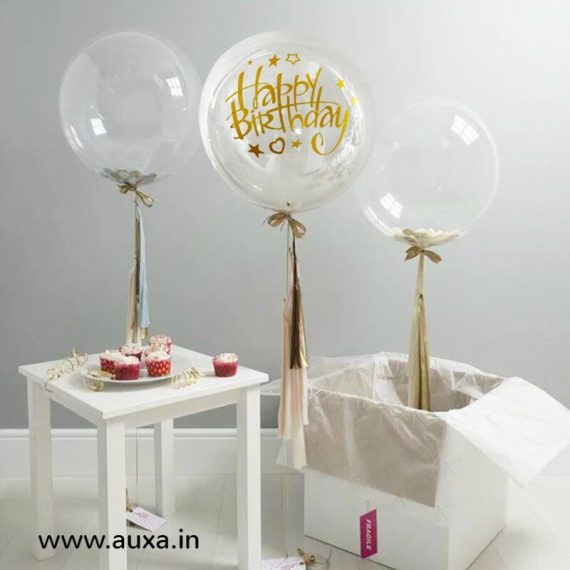 Transparent Ballon with Happy Birthday Sticker