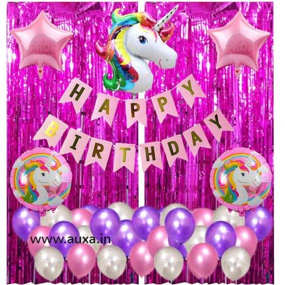 Unicorn Happy Birthday Balloons Decoration Kit