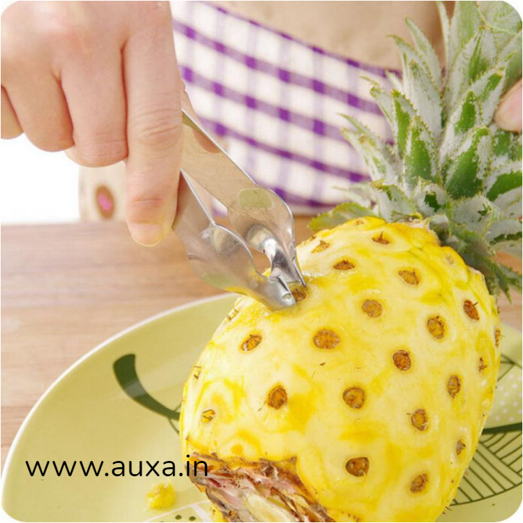 Hotaden Pratica di Semi in Acciaio Inox taglierina Ananas Eye Remover Peeler Ananas Clip casa Utensili da Cucina 