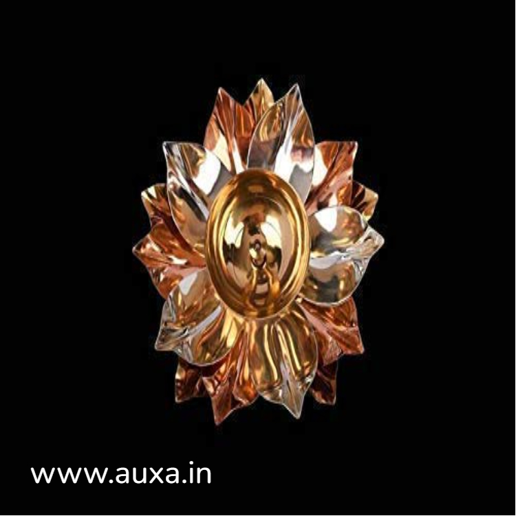 Copper Lotus Shape Akhand Diya