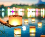Square Floating Lanterns with Candles