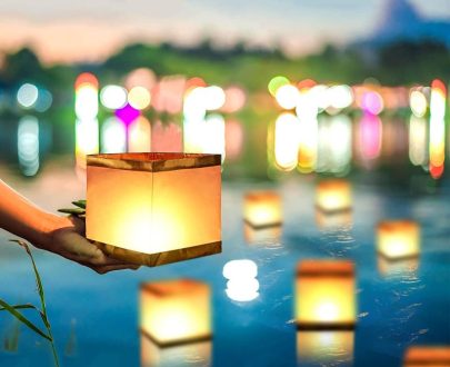 Square Floating Lanterns with Candles