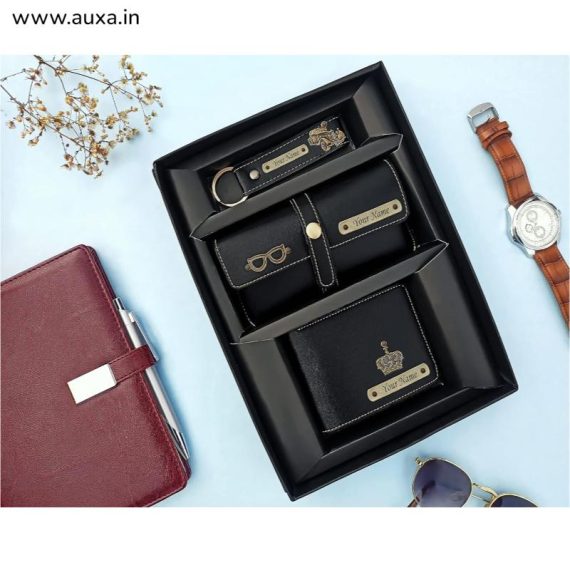 Personalized Men's Leather Wallet Combo