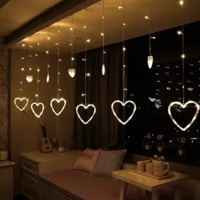 Heart-Shaped LED Curtain Lights