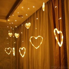 Heart-Shaped LED Curtain Lights