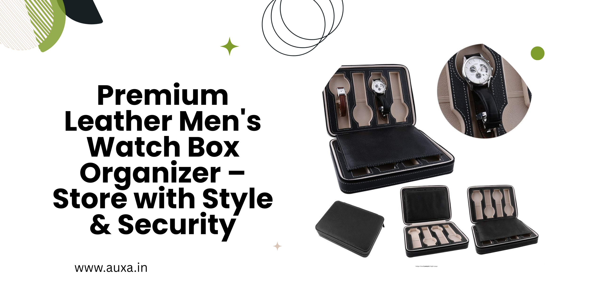Premium Leather Men’s Watch Box Organizer – Store with Style & Security